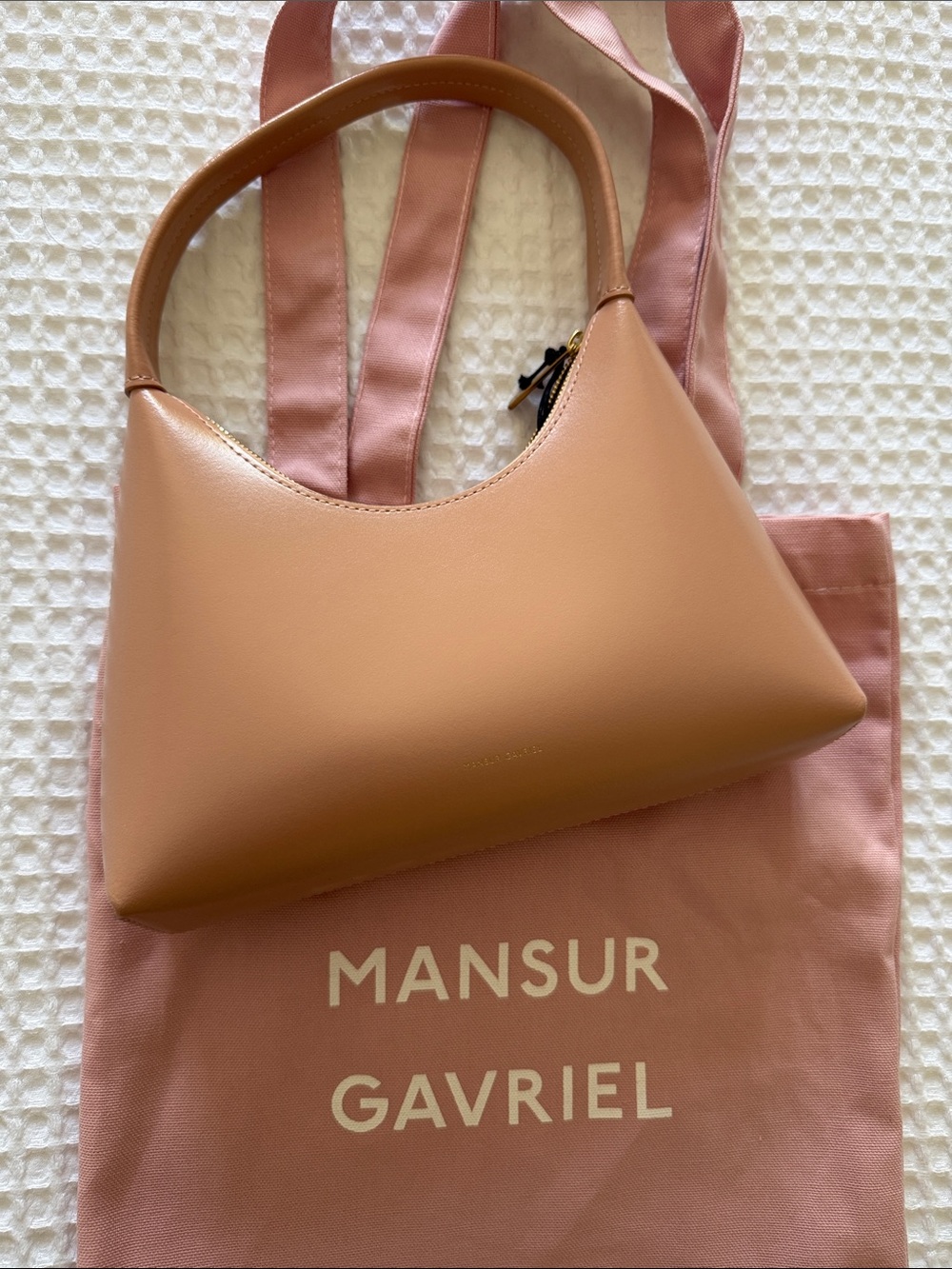 Mansur Gavriel Tan Leather Shoulder Bag